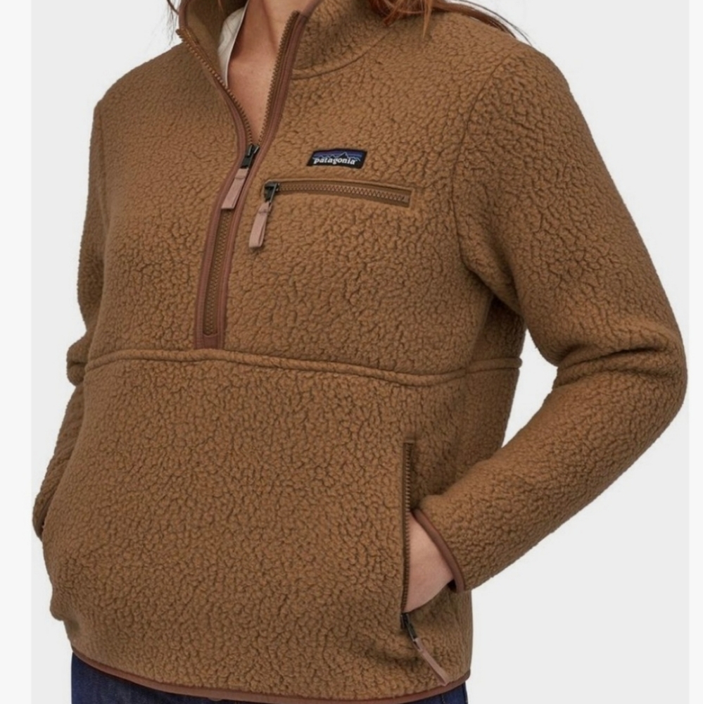 Patagonia Retro Pile Marsupial Fleece Pullover, Color: Beech Brown